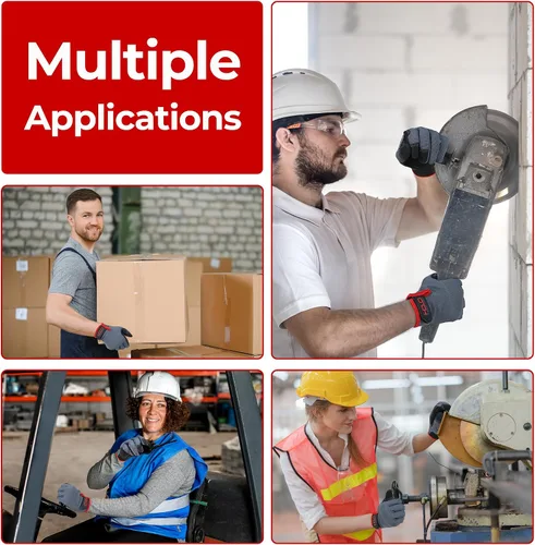 Miniatura 6 de HANDLANDY Guantes de trabajo para hombre y mujer, guantes de trabajo de mecánicos de uso general con pantalla táctil, guantes de trabajo flexibles