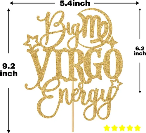 Miniatura 2 de Big Virgo Energy Cake Topper, feliz cumpleaños Virgo en agosto/septiembre, temporada de Virgo, 12 artículos de decoración de fiesta de cumpleaños
