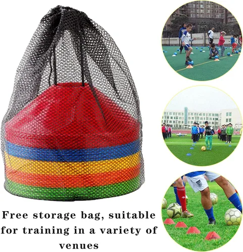 Miniatura 3 de 30 conos de disco de entrenamiento de agilidad con bolsa de transporte para entrenamiento, fútbol, baloncesto, niños, deportes, marcadores de cono