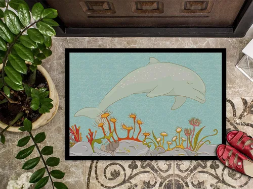 Miniatura 3 de Caroline's Treasures BB8537MAT - Felpudo de delfín bajo el agua de 18 x 27 pulgadas, tapete para puerta delantera interior y exterior, para entrada