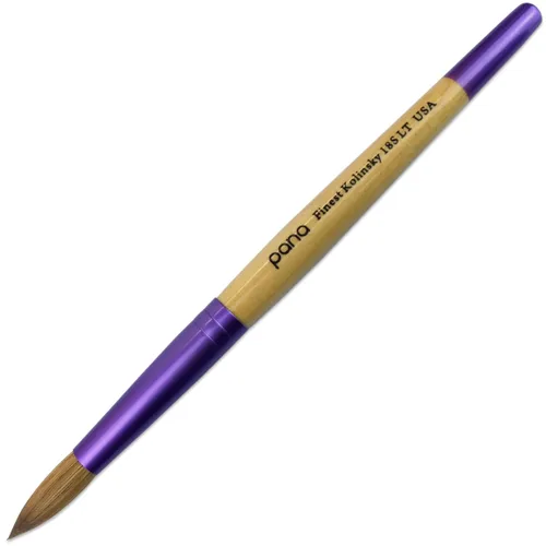 Miniatura 9 de PANA Pure Kolinsky Cepillo de uñas acrílico con mango de madera - forma redonda Púrpura