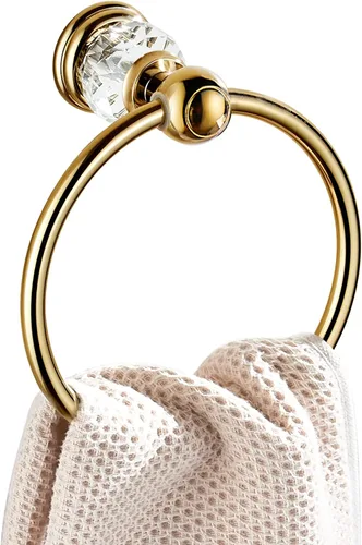 Miniatura 11 de WINCASE Anillo Toallero de Cristal, Soporte para Toallas de Mano Negro, Colgadores de Toallas Redondos para Baño Montaje en Pared Negro Mate