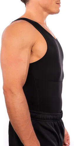 Miniatura 11 de Esteem Apparel Max - Camiseta de compresión para hombre para el pecho y el cuerpo, moldeadora de vientre, camiseta sin mangas para hombre