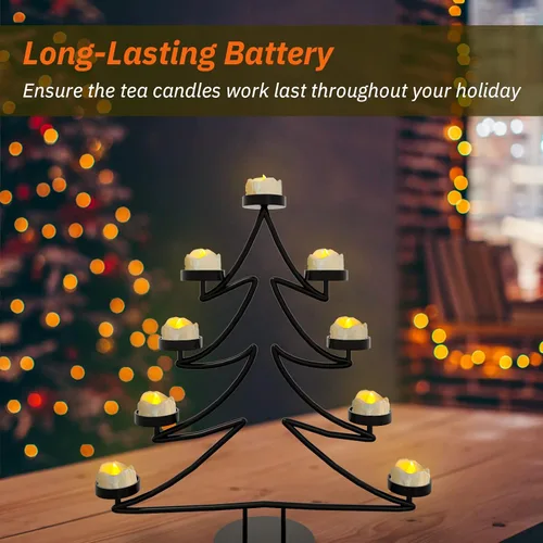 Miniatura 5 de PChero Velas de Té con Temporizador, 12 Paquetes de Velas LED sin Llama Parpadeantes Operadas con Pilas, Velas Votivas Eléctricas para Decoraciones