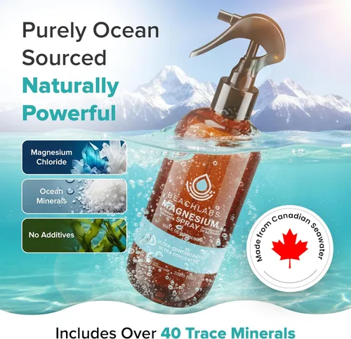 Miniatura 3 de Spray de magnesio (paquete de 2) – procedente del océano y 100% fabricado en Canadá Spray de magnesio para pies y cuerpo Agua de mar concentrada