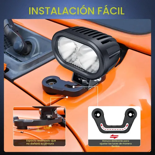 Miniatura 3 de Nilight Soporte de montaje de luz para capó para pilar A delantero Auxiliar Offroad LED Pod Luces de trabajo en Jeep Wrangler JL/JLU 2020-2023 Pilar