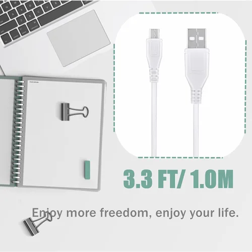 Miniatura 4 de Cable de cargador adaptador micro USB blanco de 5 pies para Edifier MB200 Altavoz portátil Power PSU