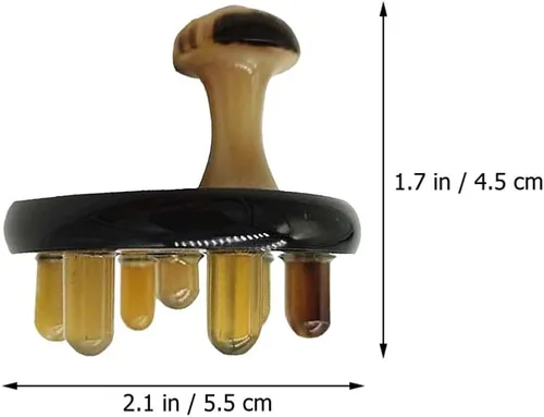 Miniatura 9 de EXCEART Peine de pelo natural de cuerno de buey Guasha raspado peine de masaje anti estático peine de dientes anchos para el cabello masajeador