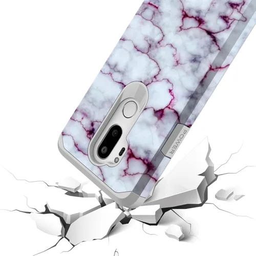 Miniatura 5 de Rosebono - Funda para LG G7 Thinq, delgada híbrida de doble capa a prueba de golpes, cubierta dura gráfica de moda, linda funda de silicona colorida