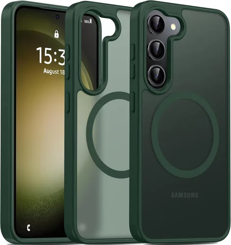 Miniatura 70 de Oterkin Funda magnética para Samsung Galaxy S24 Ultra mate, funda para teléfono S24 Ultra compatible con MagSafe, esmerilada, translúcida, a prueba