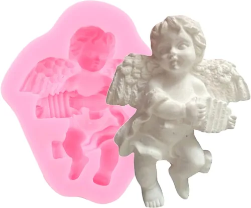 Miniatura 7 de ZiXiang Molde de silicona para bebé, alas de ángel, moldes para fondant, moldes de silicona de querubín de ángel para baby shower, decoración
