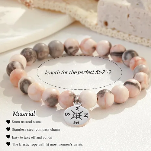 Miniatura 25 de HGDEER Pulsera de jubilación de piedra natural para mujeres/hombres 2024, regalos de despedida de despedida, regalo de San Valentín para compañeros