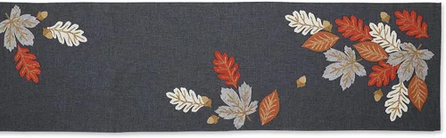 Miniatura 2 de DII Decoración de mesa de otoño bordada para comedor de Acción de Gracias, camino de mesa, 14 x 70 pulgadas, hojas de otoño