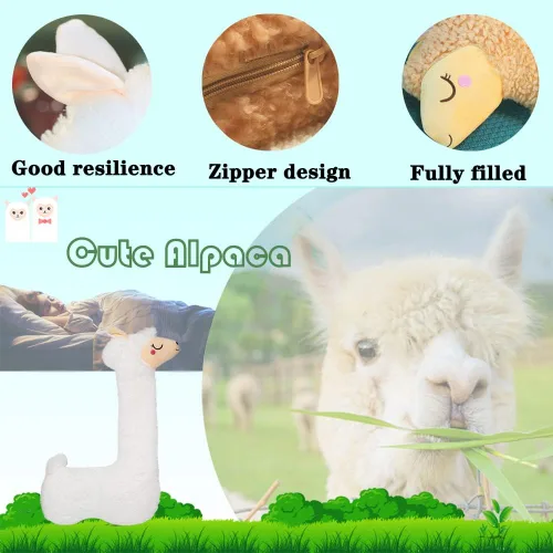 Miniatura 4 de Almohada de felpa de alpaca llama, almohada gigante de felpa de alpaca de 51 pulgadas, para esposa, niña, novia, cumpleaños, San Valentín, día