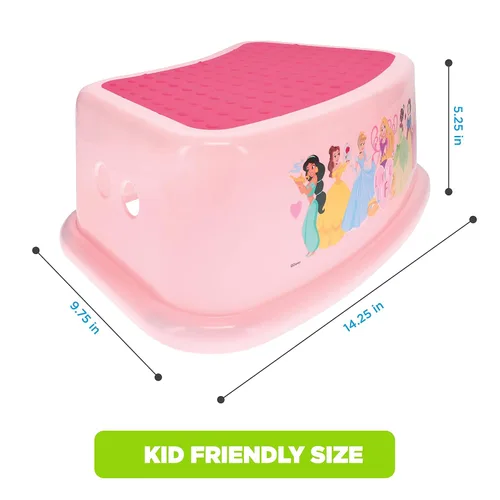 Miniatura 2 de Disney Princess Loving Life Taburete Escalón - Taburete para niños, entrenamiento para ir al baño, antideslizante, baño, cocina, ligero