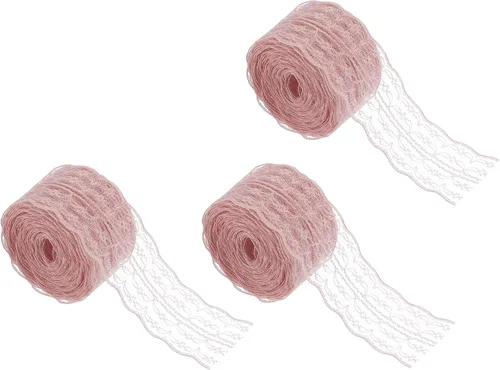 Miniatura 27 de MECCANIXITY 8 Yard Lace Trim Ribbon, 0.9 Inch Wide Vintage Floral Pattern Crochet Lace Edge Ribbon Trimming for DIY Sewing Crafts Gift Wrap Wedding