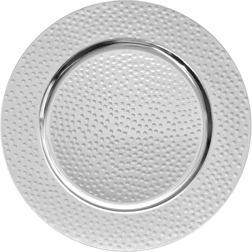 Miniatura 19 de Platos Base Plateados, Juego de 6 Platos Base para Servir para Mesa de Comedor, Boda, Eventos - 13 Pulgadas plateado (Round-Silver)