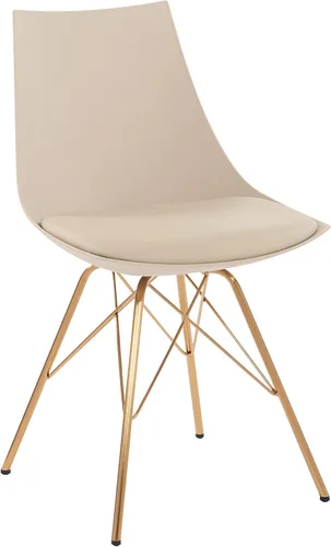 Miniatura 8 de OSP Home Furnishings Oakley Mid-Century - Silla de comedor moderna con asiento acolchado de piel sintética, color negro