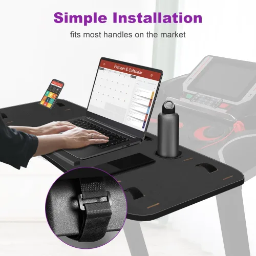 Miniatura 6 de KELIXU 39" Treadmill Desk Attachment, Universal Walking Laptop Holder Desk Ergonomic Platform Workstation for Treadmill with Cup Holder