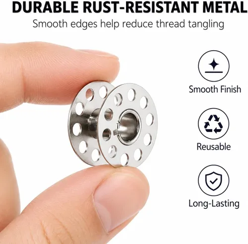 Miniatura 4 de BIDEX 25 bobinas de metal para máquina de coser con caja de almacenamiento, bobinas de clase 15 compatibles con Singer, Brother, Kenmore, Bernina