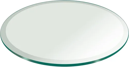 Miniatura 69 de Fab Glass - Mesa redonda de cristal de 48 in, grosor de 3/4 in, cristal pulido plano templado, Vidrio, Transparente
