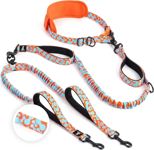 Miniatura 38 de SparklyPets Double Bungee Waist 2 Dog Leash with Back Brace – Dual Dog Leash for Medium/Large Breeds – Running Belt Fanny Pack with Phone, Waste