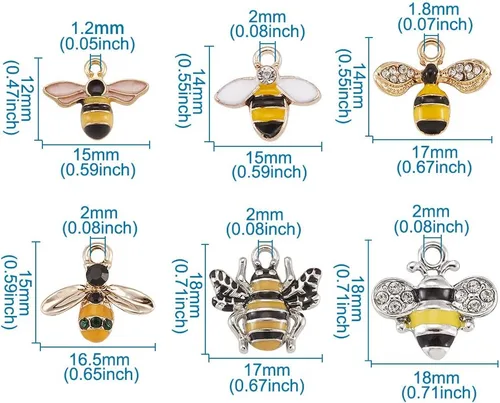 Miniatura 6 de FASHEWELRY Colgantes colgantes de abeja esmaltada de aleación
