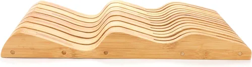 Miniatura 7 de ROYALHOUSE Bloque de Cuchillos de Bambú con Soporte, Respaldo para 9 Cuchillos, Organizador de Cajones para Cuchillos, Perfecto para Hogar y Chefs