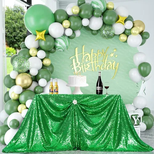 Miniatura 23 de PartyDelight Mantel de lentejuelas redondo de 50 pulgadas, color dorado claro, adorno de mesa para decoración de bodas, fiestas, cumpleaños