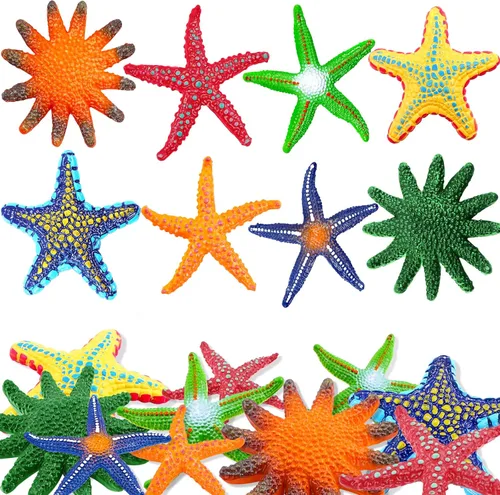 YUJUN 16 juguetes grandes de piscina de buceo, playa colorida estrella de mar de verano natación bajo el agua, juguetes de piscina de goma suave