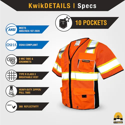 Miniatura 5 de KwikSafety - Charlotte, NC - Men's & Women's Class 3 Safety Vest PPE Hi Vis Reflective ANSI OSHA