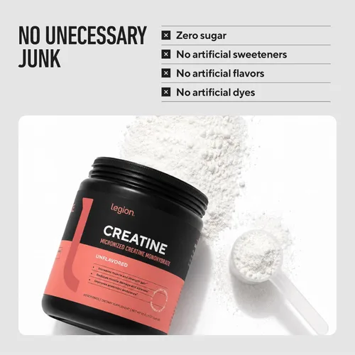 Miniatura 5 de LEGION Suplemento de monohidrato de creatina micronizada, polvo de creatina limpia para ganancia muscular y recuperación después del entrenamiento