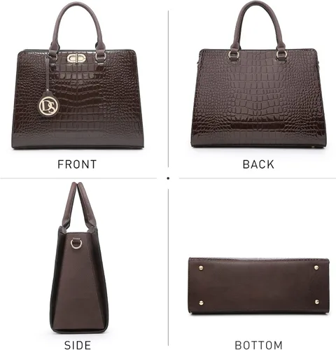 Miniatura 3 de Dasein Bolsos de mano para mujer, bolsos de mano con asa superior, bolsos de trabajo, bolsos de hombro con embrague a juego, juego de 2 piezas