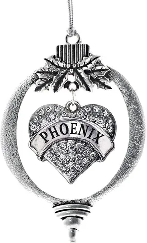 Miniatura 105 de Inspired Silver Adornos festivos de dije de corazón pave de plata con circonitas cúbicas