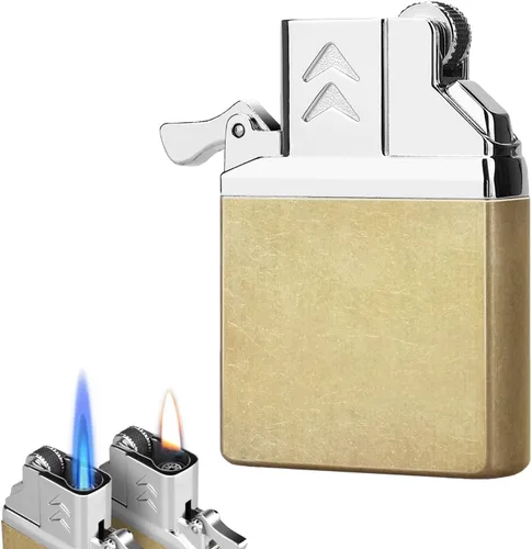 YUSUD Encendedor de butano, inserto de encendido de butano recargable, doble antorcha con llama de chorro y llama suave amarilla, los mejores