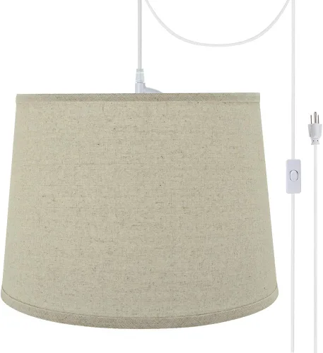 Miniatura 31 de Aspen Creative, 72306-11 - Kit de conversión de luz colgante de techo con pantalla de tela imperio de tapa dura, 14 pulgadas de ancho