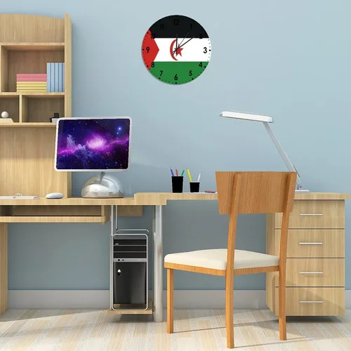Miniatura 43 de Cheyan Reloj de pared con bandera de Canadá de 12 pulgadas, silencioso, sin tictac, de PVC, funciona con pilas, reloj redondo decorativo, regalo