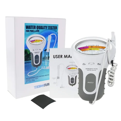 Miniatura 9 de Probador de calidad de agua 2 en 1 de doble escala de pH y nivel de cloro CL2 medidor para piscina, hidroponía, piscinas, spas, monitor de análisis
