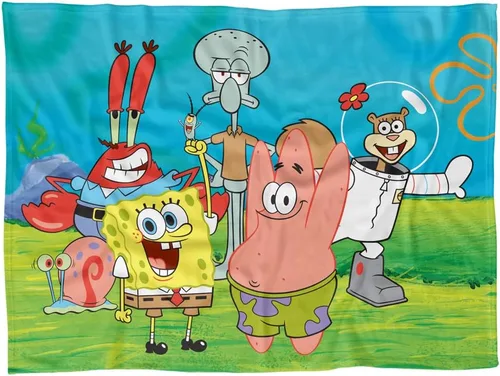 Miniatura 10 de LOGOVISION Manta de Bob Esponja, 36"x58" Bob Esponja Grupo Manta de forro polar