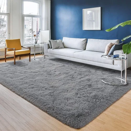 Miniatura 23 de Przemy - Alfombra mullida para dormitorio y sala de estar, alfombra de 4 x 6 pies, beige, alfombra de pelo largo suave y esponjosa, alfombra