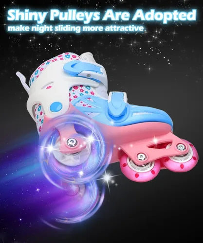 Miniatura 4 de Kids Quad Roller Skate,Roller Skates for Girls Boys,3-Point Balance Roller Shoes for Beginners