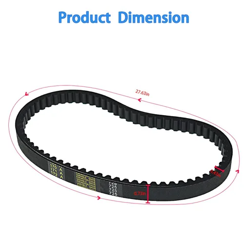 Miniatura 3 de labwork Correa de transmisión 725 de repuesto para convertidor de par Go Kart serie 30 - Juego de 3 piezas (3 correas)