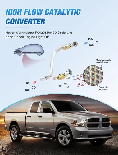 Miniatura 7 de Nilight Convertidor catalítico para Dodge Ram 1500 5.7L V8 2009 2010 2011 2012 2013 2014 2015 2016 (estándar EPA)