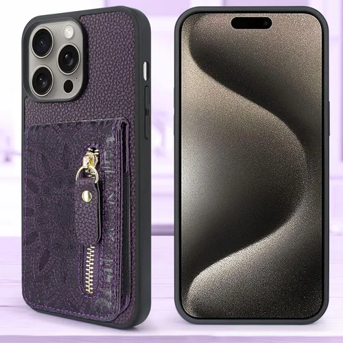 Miniatura 2 de Harryshell Funda compatible con iPhone 15 Pro Max con ranuras para tarjetas [con capacidad para hasta 6 tarjetas] Función de atril, bolsillo