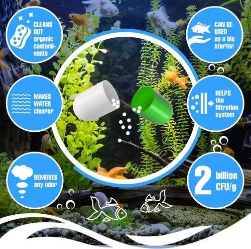 Miniatura 2 de Bio Starter - Limpiador de agua para acuario, digestor de exceso de nutrientes que hace que el agua sea saludable, reduce la cantidad de nitrito
