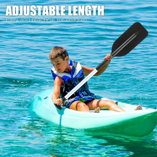 Miniatura 5 de Tradder 2 remos telescópicos plegables para kayak, remo de 21.3 a 41.7 pulgadas, remo de plástico de aluminio, remo de longitud ajustable para Negro