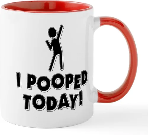 Miniatura 11 de CafePress Time To Poop Mugs Taza de café de cerámica de 11 oz (11.0 fl oz)