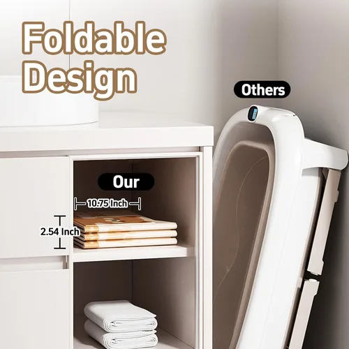 Miniatura 9 de Bañera plegable para bebé, bañera plegable para bebés de 3M-8 años, bañera portátil de viaje para bebé con base antideslizante, bañera plegable
