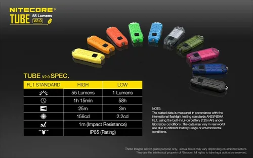 Miniatura 9 de Nitecore Unisex Tube V2 Schlüsselanhänger Licht Negro