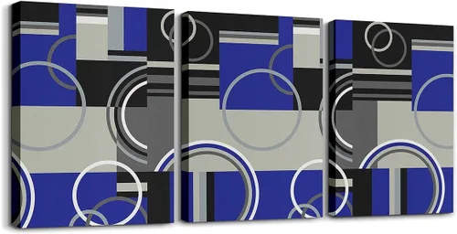 Miniatura 31 de Erosebridal Bohemian Wall Decor 12"x16" 3 Piece Country Southwestern Canvas Wall Art Boho Aztec Arrows Diamond Poster Print Black Gray Geometric